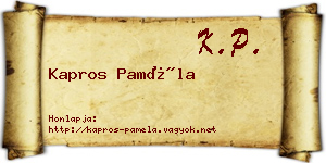 Kapros Paméla névjegykártya